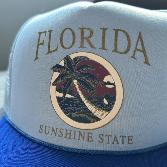 Vintage Florida Sunshine State Snapback / 90s / Trucker Style Mesh - Picture 4 of 7